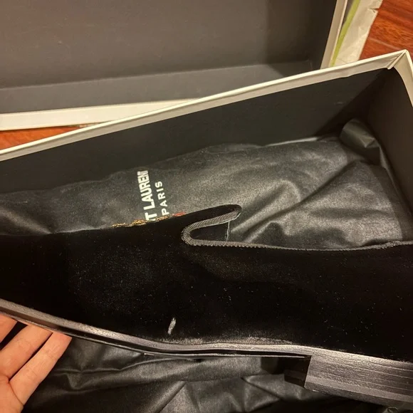 NWOT SAINT LAURENT mens velvet loafers - Picture 9 of 14